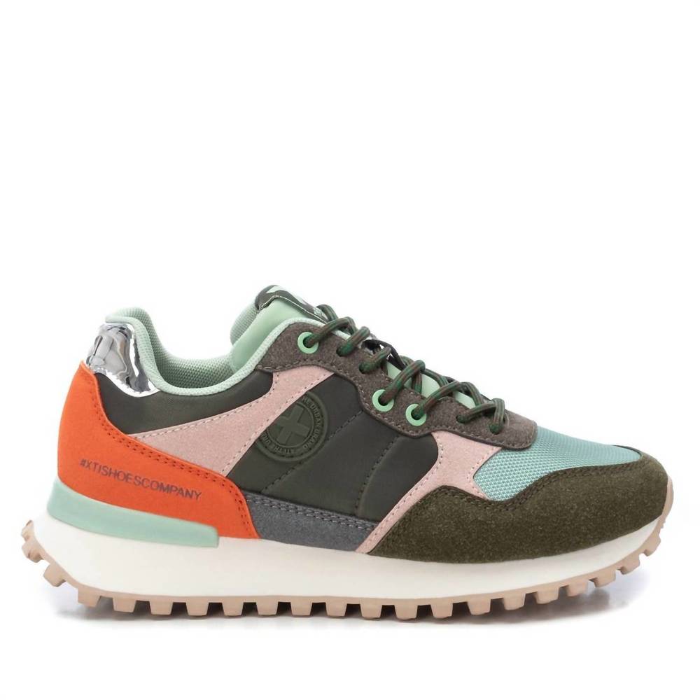 NEW XTI women's textile sneakers in khaki
